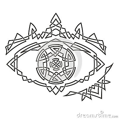 Simple Celtic pattern in the shape of the eye Vector Illustration