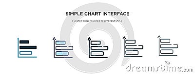 Simple chart interface icon in different style vector illustration. two colored and black simple chart interface vector icons Vector Illustration