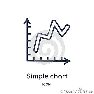 simple chart interface icon from user interface outline collection. Thin line simple chart interface icon isolated on white Vector Illustration