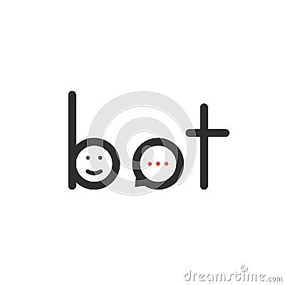 Simple chatbot logo like lettering Vector Illustration