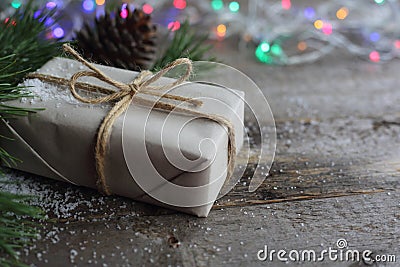 Simple Christmas gift Stock Photo