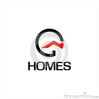 Simple circle roof homes icon and logo design inspiration Vector Illustration