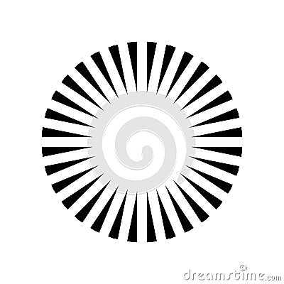 Simple circle sunshine symbol. Radial burst. Black vector illustration Vector Illustration
