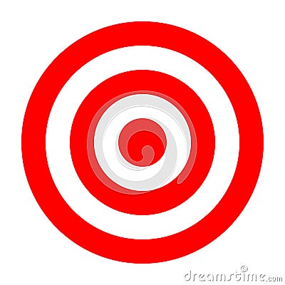 Simple circle target template. Bullseye symbol Vector Illustration