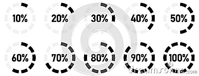 Simple circular loading scale with percentage text Vector Illustration