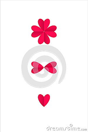 simple clean card with hearts Vector Illustration