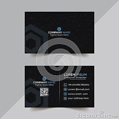 Simple Clean Horizontal Business Card Template Design ,unique stylle Stock Photo