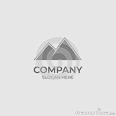 Simple clean mountain logo company Vector Illustration
