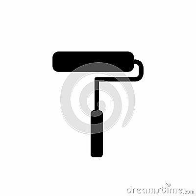 Simple And Clean Paint Roller Brush Silhouette Vector Icon Design Vector Illustration