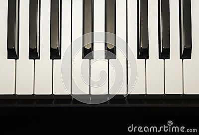 Simple and clean piano keys, one octave, music background Stock Photo