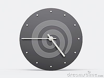 Simple clock gray 4:45 o'clock or Four forty five o'clock Modern Minimal Clock. 3D illustration Stock Photo