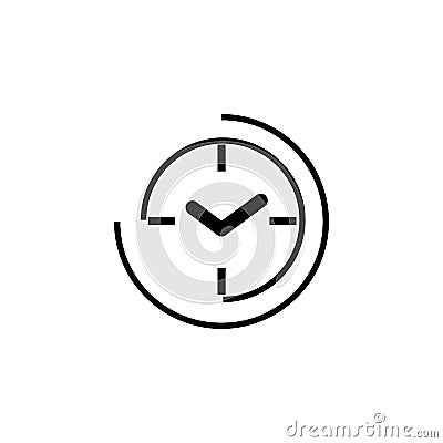 Simple clock icon. Clock object in camera autofocus . Stock vector illustration isolated on white background Cartoon Illustration