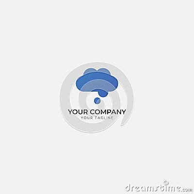 Simple cloud brain storming logo Vector Illustration