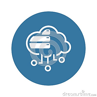 Simple Cloud Database Vector Icon Vector Illustration