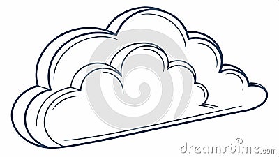 Simple cloud icon, representing weather, cloud computing, and digital storage symbol vector design Generative AI Vector Illustration