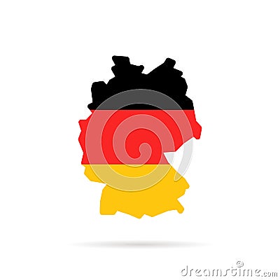 Simple color germany map with shadow Vector Illustration