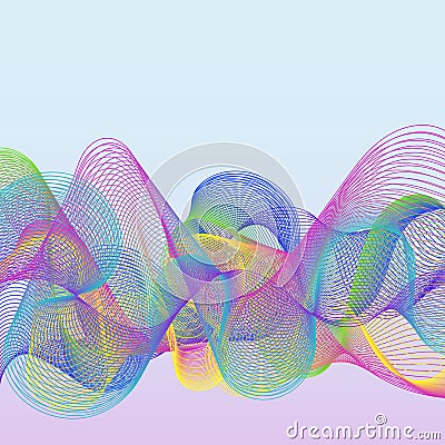 Simple Colorful Abstract Background with Wawe Lines. Vector Illustration