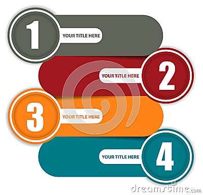 Simple colorful background with four steps Vector Illustration