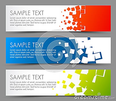 Simple colorful horizontal banners Vector Illustration