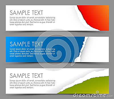 Simple colorful horizontal banners Stock Photo