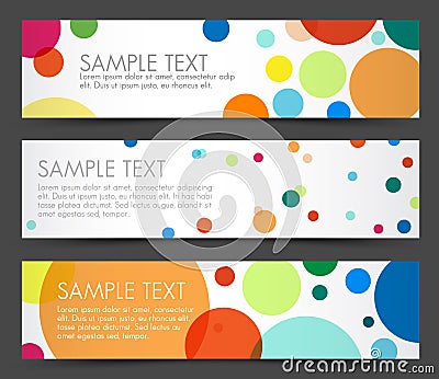 Simple colorful horizontal banners Vector Illustration