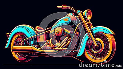 Beautiful Motorcycle Side View Vector Art Stock Photo