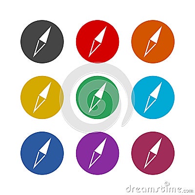 Simple Compass icon, color set Vector Illustration