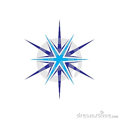 Simple compass needle element design shaped star Vector Illustration