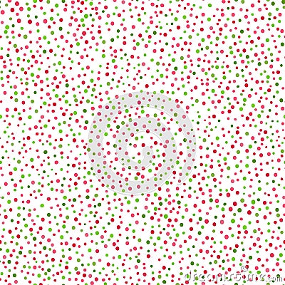 Simple confetti background. Green and red seamless pattern. Vector Illustration