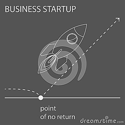 Simple contour graphic concept illustration created by the outline on the subject of business start up for use in design Vector Illustration