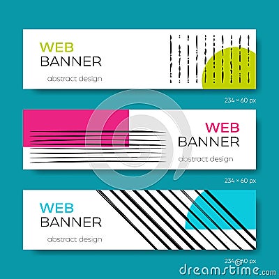 Simple creative abstract design vector web banners Vector Illustration