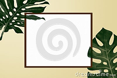 Simple creative nature frame made of summer tropical palm Stock Photo