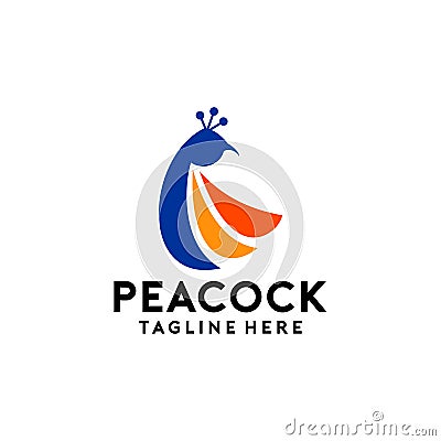 Simple and Creative Peacock Logo Collection Vector Illustration