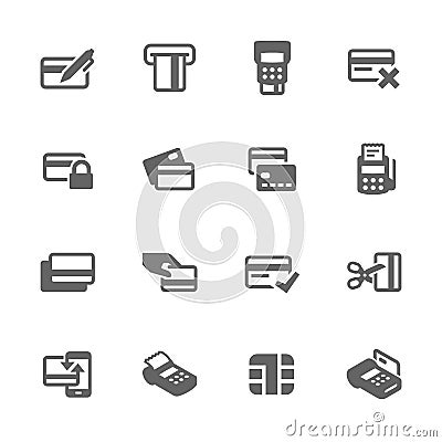 Simple Credit Cards Icons Vector Illustration