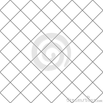 Simple cross grid paper. Cell seamless pattern. Background diagonal squared grating. Criss cross line. Geometric checkered texture Stock Photo