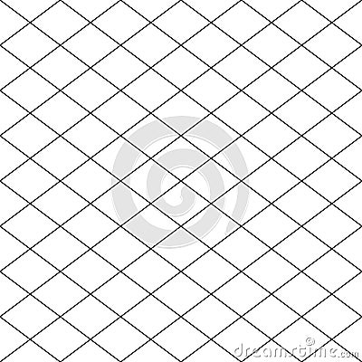 Simple cross grid paper. Cell seamless pattern. Background diagonal squared grating. Criss cross line. Geometric checkered texture Vector Illustration