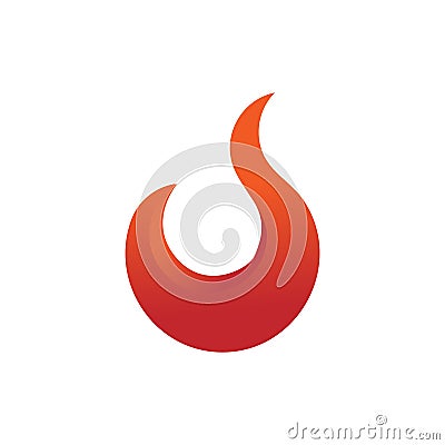 Simple Curve Fire Flames Element Emblem Symbol Vector Illustration
