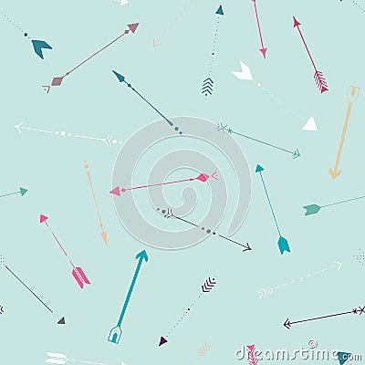 Simple cute ethnic bohemian arrows Vector Illustration