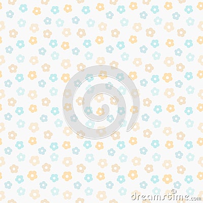 Simple cute pastel pattern. Floral mint seamless kids background. Vector Illustration