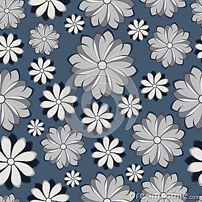 Simple cute pattern in abstract flowers. Ditsy print. Floral seamless background. Fashion prints Vector Illustration