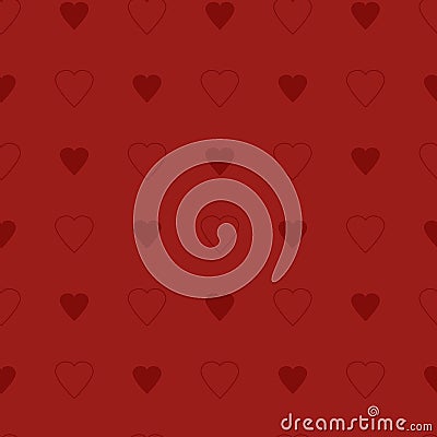 Simple and cute red hearts seamless pattern. Vector illustration. Stylish Saint Valentine Day background. Vector Illustration