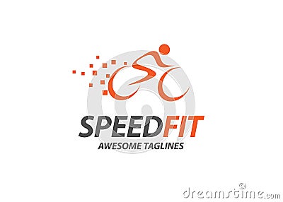 Simple cycling race vector logo Vector Illustration