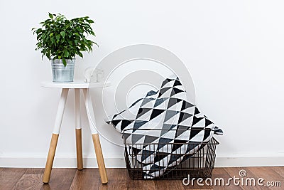 Simple decor objects, minimalist white interior Stock Photo