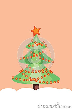 Simple decorated Christmas tree Stock Photo