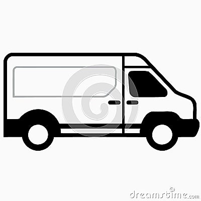 simple delivery service van vehicle Vector Illustration