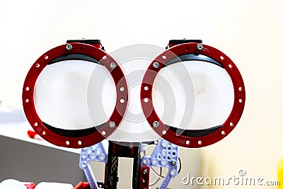 Simple design of the eyes of the robot Stock Photo