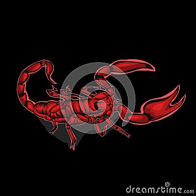 Simple design of illustration scorpion Cartoon Illustration