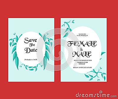 Simple design of wedding invitation. Stock Photo