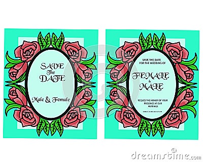 Simple design of wedding invitation. Stock Photo