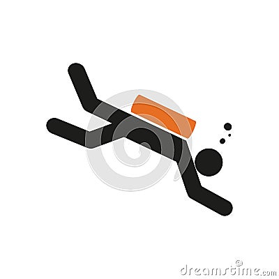 Simple Diving Sport Figure Symbol Vector Illustration Graphic Vector Illustration